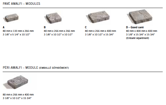 Module Pavé Amalfi® et Péri-Amalfi®